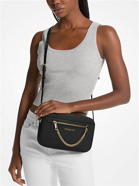 michael kors jet set large saffiano leather crossbody bag|Michael Kors large ew crossbody.